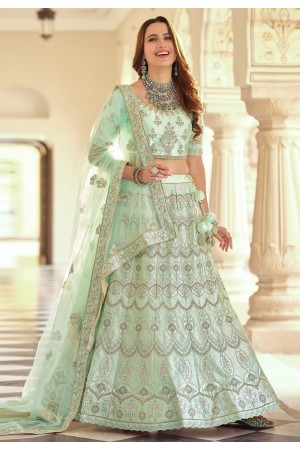 Light green crepe circular lehenga choli 7906