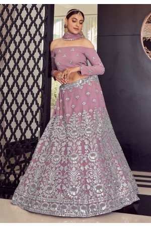 Light purple georgette a line lehenga choli 9710