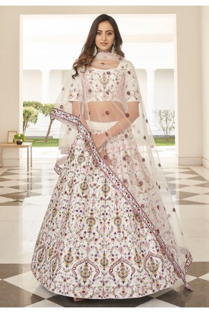 Off white silk circular lehenga choli 1993