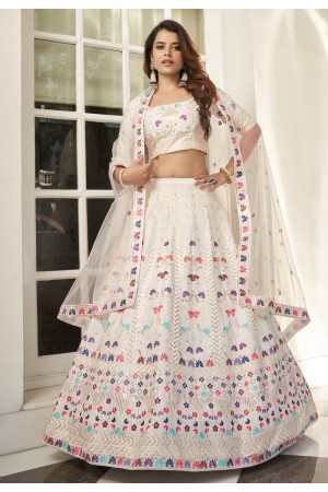 Off white silk circular lehenga choli 1996