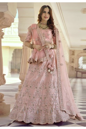 Pink crepe circular lehenga choli 7904