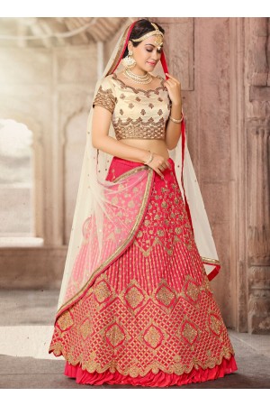 Pink bhagulpuri silk wedding lehenga choli