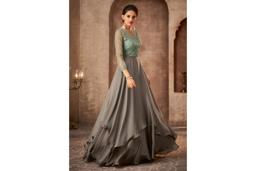 Black Abaya Style Embroidered Anarkali Suit