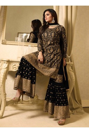 Drashti Dhami black color georgette party wear sharara suit