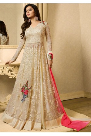 Drashti Dhami off white color net party wear lehenga kameez