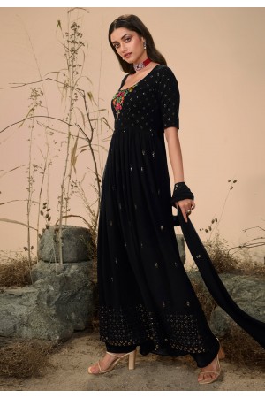 Georgette pakistani suit in Black colour 4828