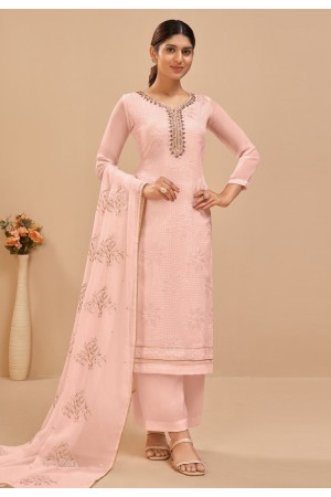 Georgette pakistani suit in Peach colour 2045B