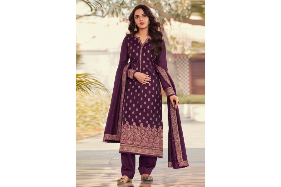 Dark Blue Grey Pant style Suits Dola Jacquard main image 1