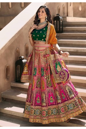 Banarasi silk circular lehenga choli in Multicolor colour 10236