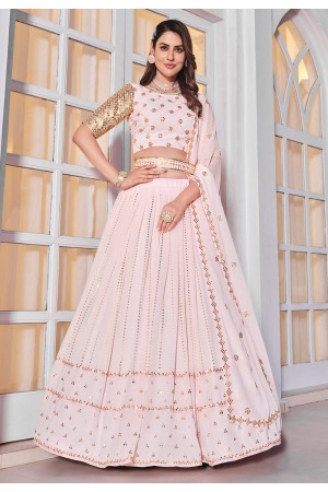 Georgette a line lehenga choli in Pink colour 165