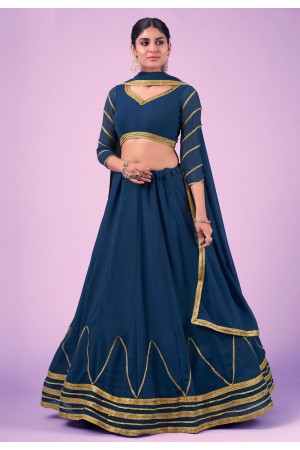 Georgette circular lehenga choli in Navy blue colour 39006