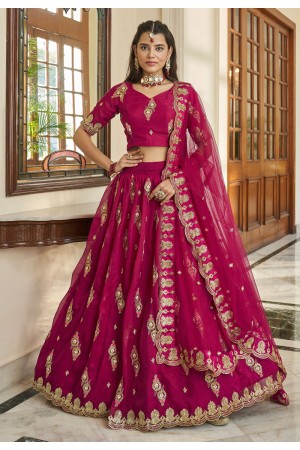 Organza circular lehenga choli in Magenta colour 2404