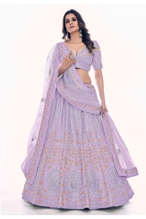 Soft net circular lehenga choli in Light purple colour 36020