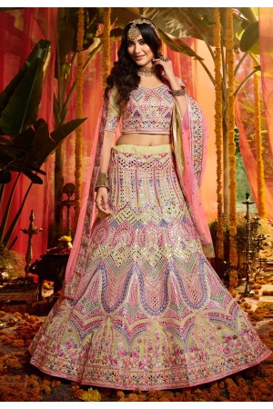 Cream organza circular lehenga choli 4703