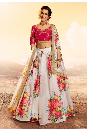 Off white organza circular lehenga choli 4805