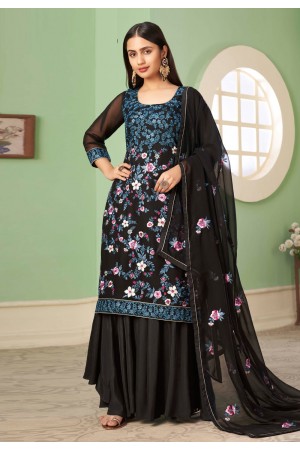 Black georgette pakistani suit 2049A