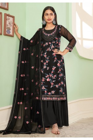 Black georgette pakistani suit 2050C