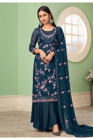 Blue georgette pakistani suit 2050A