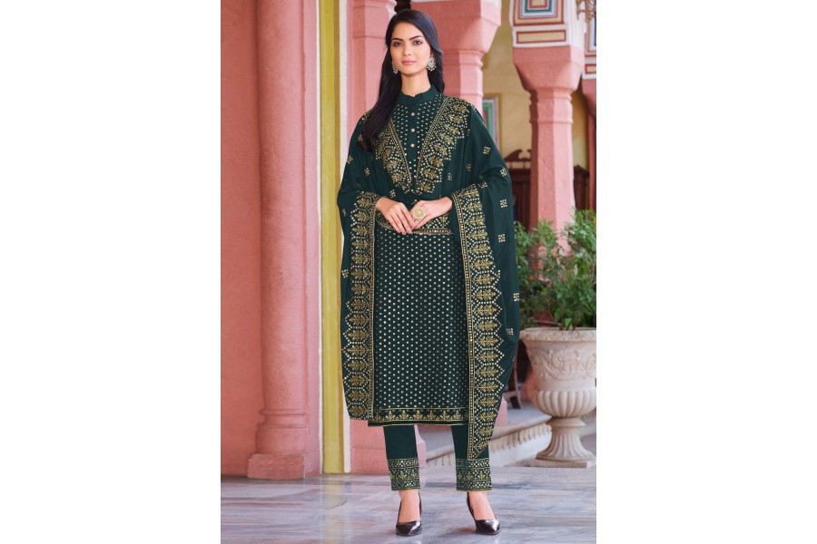 Seafoam Green Georgette Pant Suit main image 1
