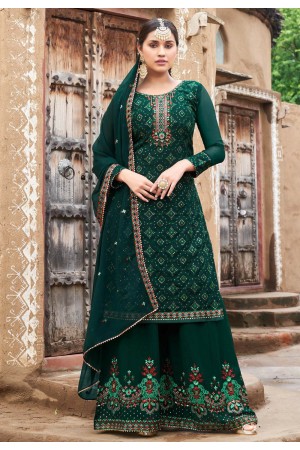 Green georgette palazzo suit 156815