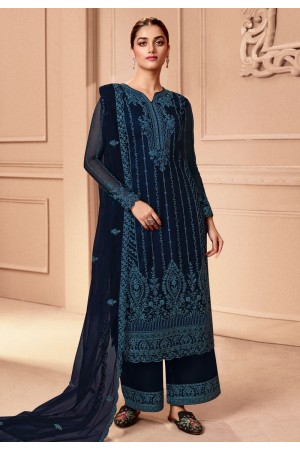 Navy blue net pakistani suit 3503