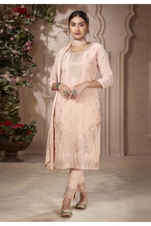 Peach georgette pakistani suit 2605