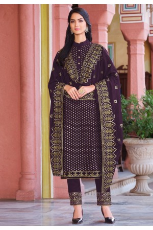 Purple faux georgette pakistani suit 4982D