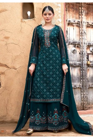 Teal georgette pakistani suit 156816