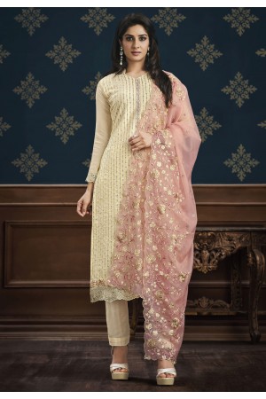 Yellow color chinon pakistani suit ACU9257