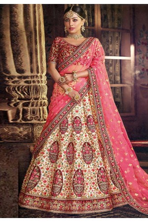 beige silk bridal lehenga choli 5148