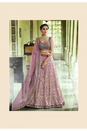 light purple embroidered circular lehenga choli 5134