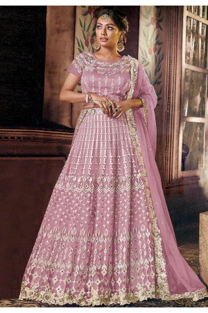 light purple net circular lehenga choli 5145