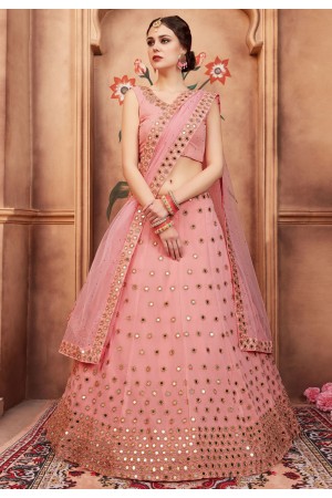 pink georgette circular lehenga choli 2006