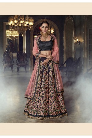 purple satin circular lehenga choli 5138