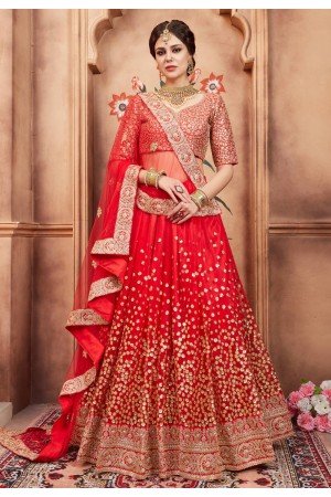 red net embroidered circular lehenga choli 2002