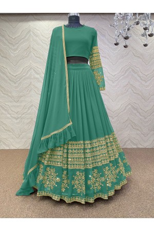 Bollywood Model Green georgette wedding lehenga