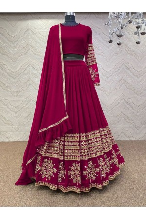 Bollywood Model Maroon georgette wedding lehenga