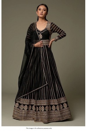 Bollywood Model Black georgette wedding gown