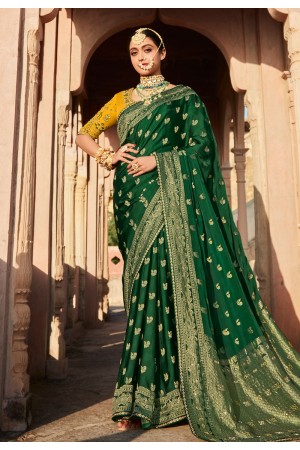 Green silk festival wear saree 112