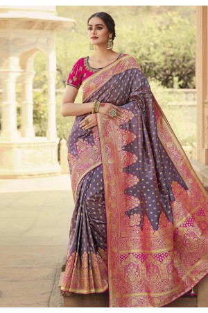 Light purple silk festival wear saree 10160