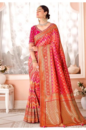 Magenta silk saree with blouse 13401