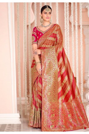 Maroon silk saree with blouse 13397