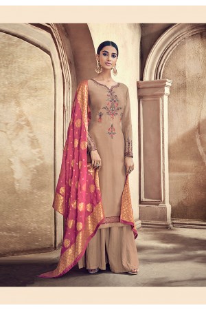 Beige viscose palazzo suit 57