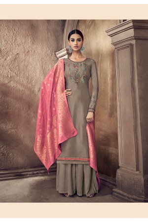 Brown viscose kameez with palazzo 60