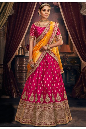 Magenta silk circular lehenga choli 5161