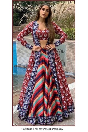 Bollywood Sara Ali khan inspired multi color print lehenga