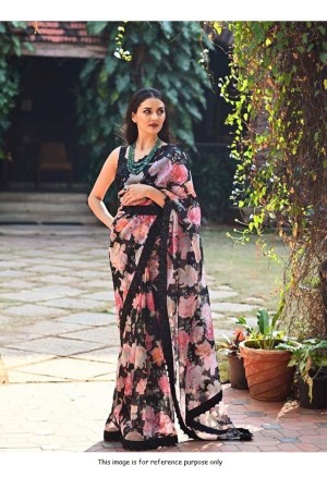 Bollywood model georgette floral sequins saree
