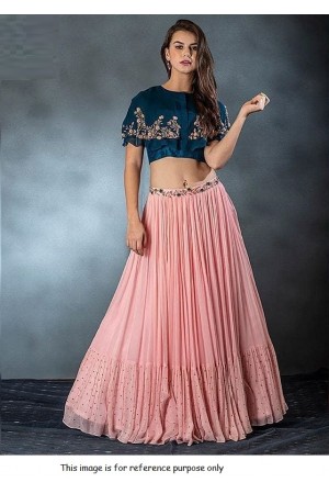 Bollywood peach crop top Lehenga