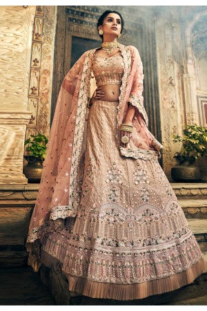 Light brown georgette circular lehenga choli 3412