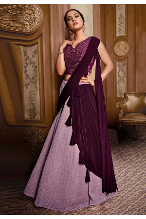 Light purple lycra designer lehenga choli 073